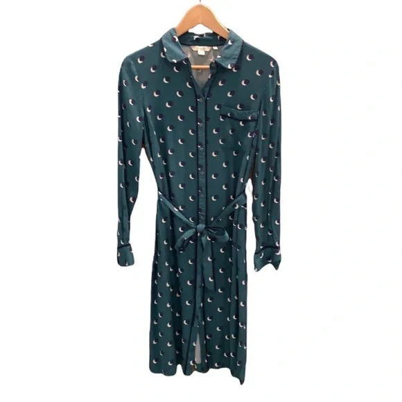 boden green shirt dress Marcia Jersey Shirt Dress-Hunter Green, Heart Link main image 0